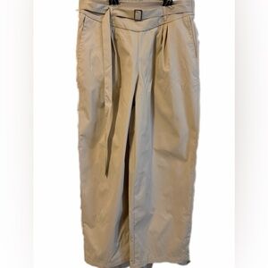 Beige Wide-Leg Trousers with Belt